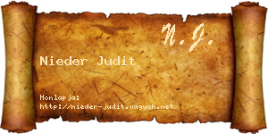 Nieder Judit névjegykártya